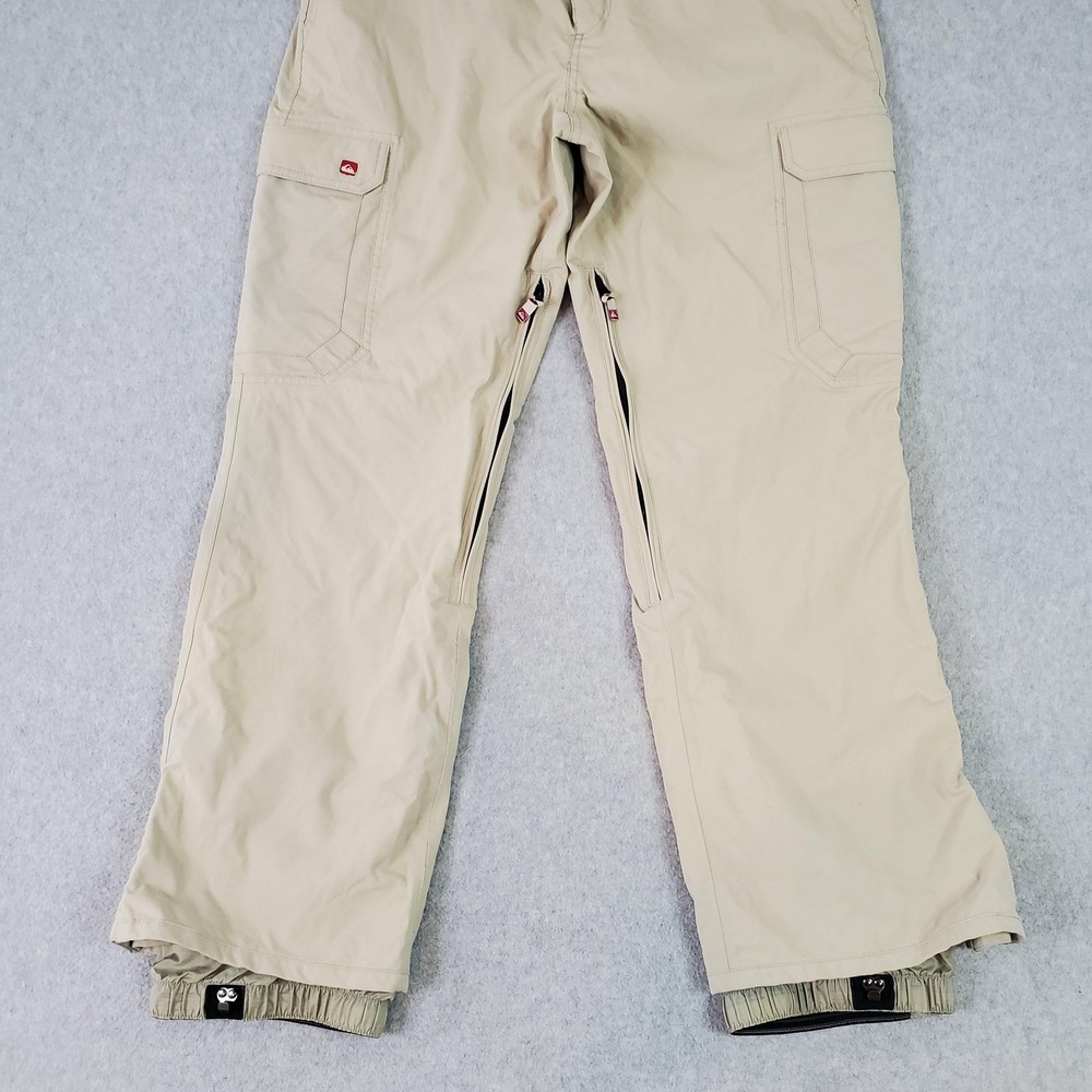 Quiksilver 5000 Snow Pants Mens Medium (34x30) Beige Cargo Ski Snowboard Vented - Picture 4 of 16